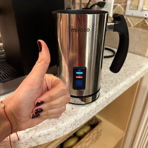 Miroco Milk Frother, Stainless Steel Milk Steamer, Automatic Foam Maker, 120V